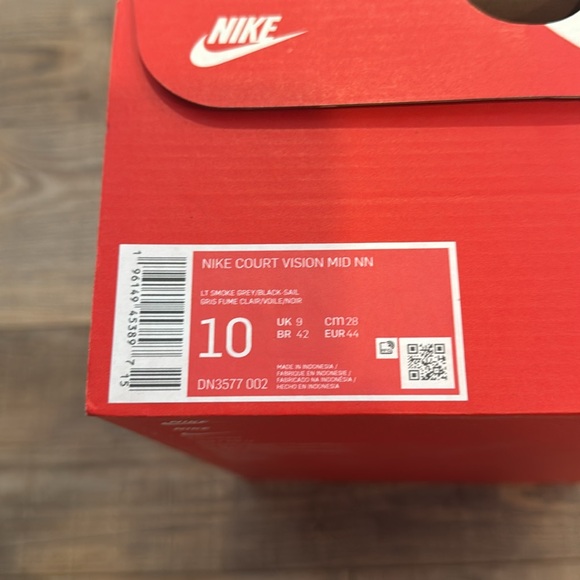 Men’s Nike Court Vision Mid Sneakers Light Smoke Gray/Black Sail Color Size 10 - Picture 6 of 6